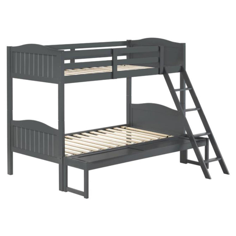 Coaster Furniture Littletown 405054GRY Twin over Full Bunk Bed IMAGE 1