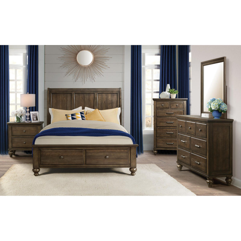 Elements International Chatham Gray Queen Platform Bed with Storage CH600QB IMAGE 10