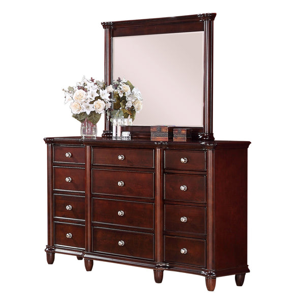 Elements International Hamilton 12-Drawer Dresser with Mirror HM100DRMR IMAGE 1