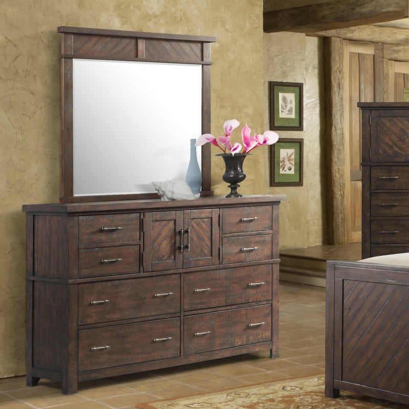 Elements International Jax 8-Drawer Dresser with Mirror JX600DRMR IMAGE 2