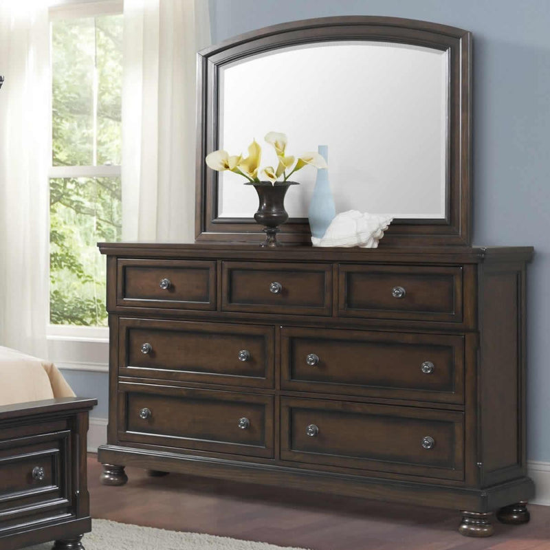 Elements International Kingston 8-Drawer Dresser with Mirror KT600DRMR IMAGE 3