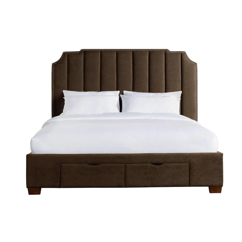 Elements International Harper King Upholstered Platform Bed with Storage UHR3153KSB IMAGE 2