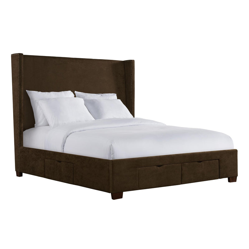 Elements International Magnolia Queen Upholstered Platform Bed with Storage UMG3153QSB IMAGE 1