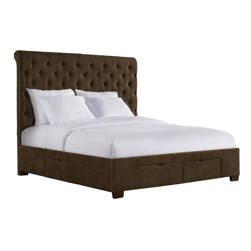 Elements International Waldorf Queen Upholstered Platform Bed with Storage UWF3153QSB IMAGE 1