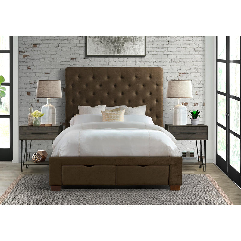 Elements International Waldorf Queen Upholstered Platform Bed with Storage UWF3153QSB IMAGE 9