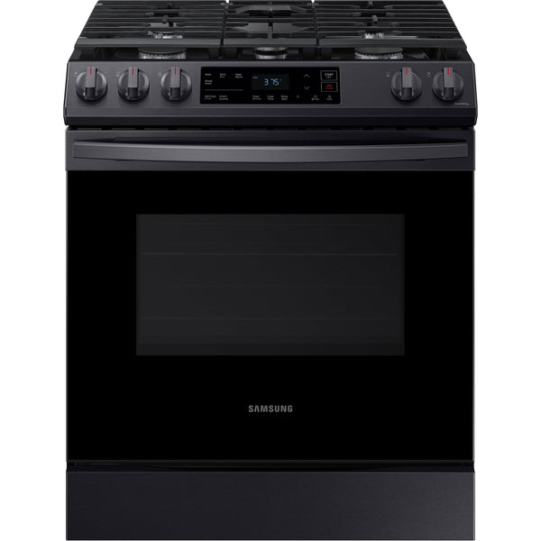 Samsung 30-inch Slide-in Gas Range with Wi-Fi Connect NX60T8111SG/AA IMAGE 1