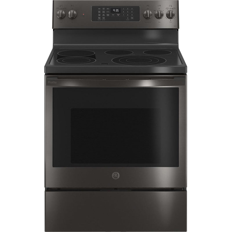 GE Profile 30-inch Freestanding Electric Range with True European Convection Technology PB935BPTS IMAGE 1