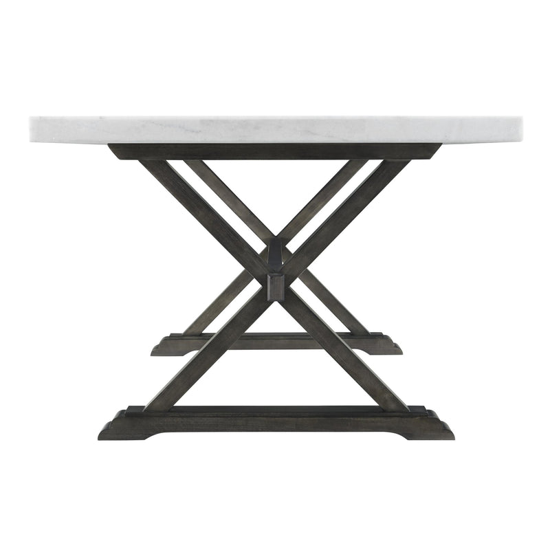 Elements International Lexi Dining Table with Marble Top and Trestle Base CLX100DT IMAGE 3