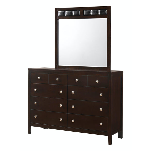 Elements International Lawrence 8-Drawer Dresser with Mirror LW100DRMR IMAGE 1