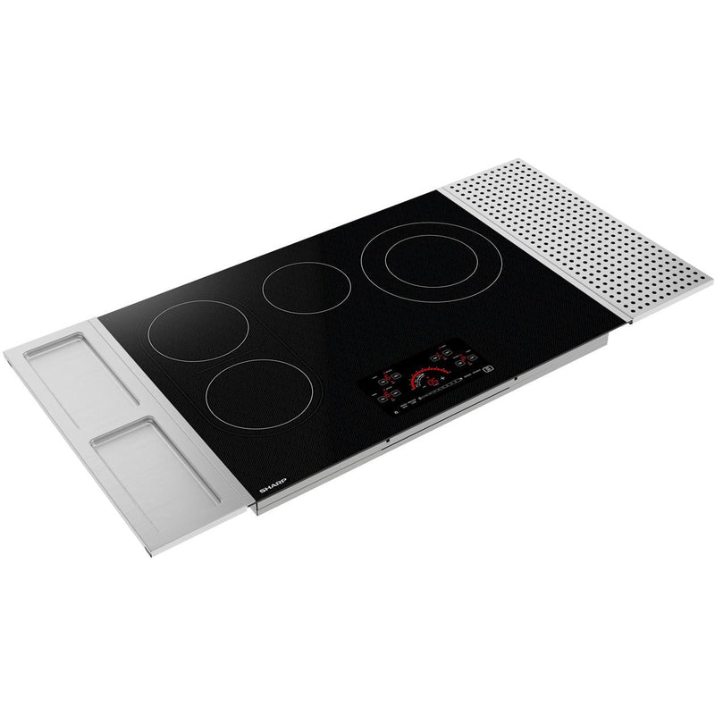 Sharp 30-inch Drop-In Electric Cooktop with Side Accessories SCR3042FB IMAGE 3