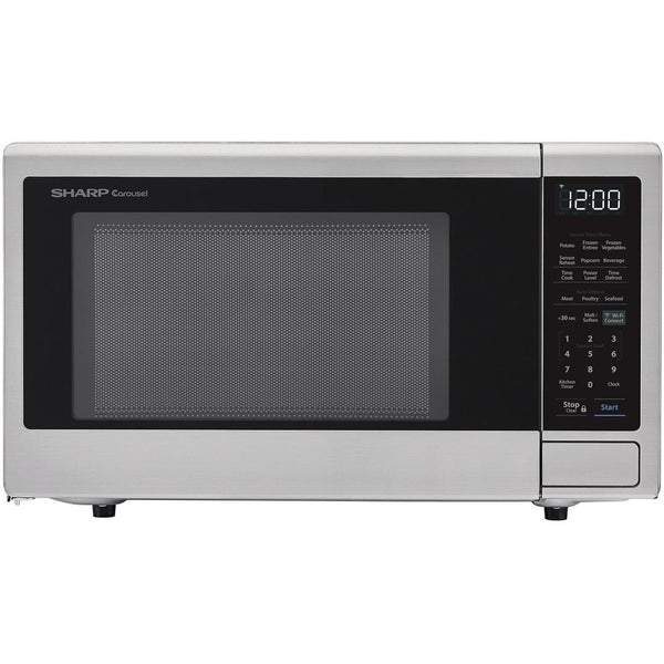 Sharp 21.3-inch, 1.4 cu. ft. Countertop Microwave Oven Works Alexa Voice Commands SMC1449FS IMAGE 1