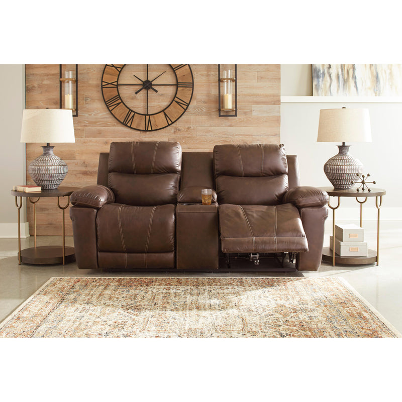 Signature Design by Ashley Edmar Power Reclining Leather Match Loveseat U6480518 IMAGE 5