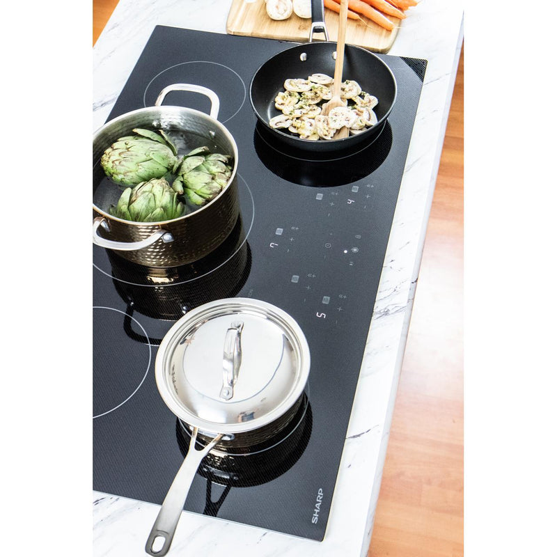 Sharp 36-inch Built-In Electric Cooktop with Induction SDH3652DB IMAGE 11