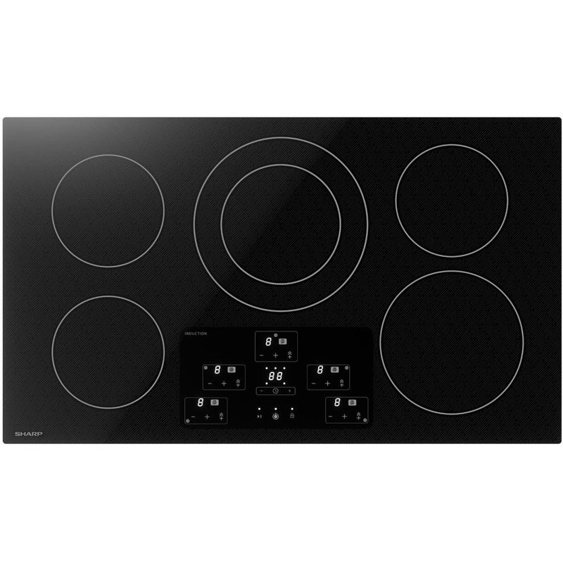 Sharp 36-inch Built-In Electric Cooktop with Induction SDH3652DB IMAGE 1