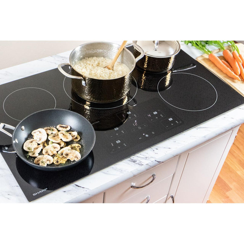 Sharp 36-inch Built-In Electric Cooktop with Induction SDH3652DB IMAGE 8