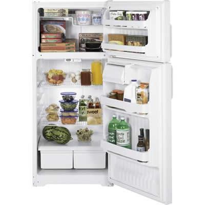 Hotpoint 28-inch, 16.6 cu. ft. Top Freezer Refrigerator HTH17CBTWW IMAGE 2