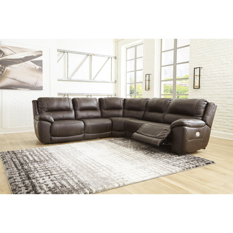 Signature Design by Ashley Dunleith Power Reclining Leather Match 5 pc Sectional U7160458/U7160446/U7160477/U7160446/U7160462 IMAGE 3