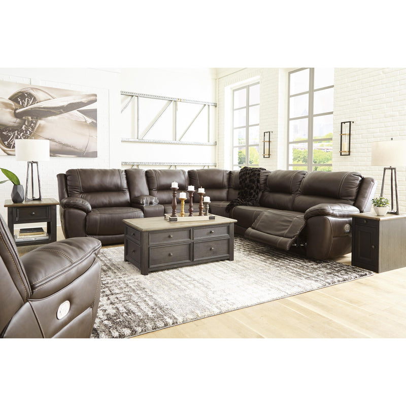 Signature Design by Ashley Dunleith Power Reclining Leather Match 6 pc Sectional U7160458/U7160457/U7160431/U7160477/U7160446/U7160462 IMAGE 5