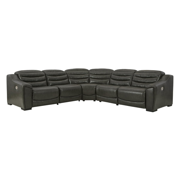 Signature Design by Ashley Center Line Power Reclining Leather Look 5 pc Sectional U6340458/U6340431/U6340477/U6340446/U6340462 IMAGE 1