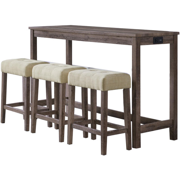 Elements International Oak Lawn 4 pc Pub Height Dinette CDOL300BTSP IMAGE 1