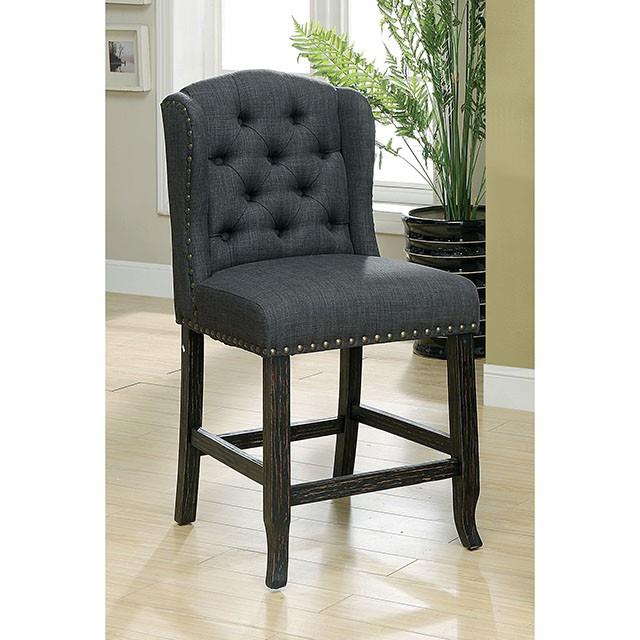 Furniture of America Sania Counter Height Dining Chair CM3324BK-GY-PCW-2PK IMAGE 2