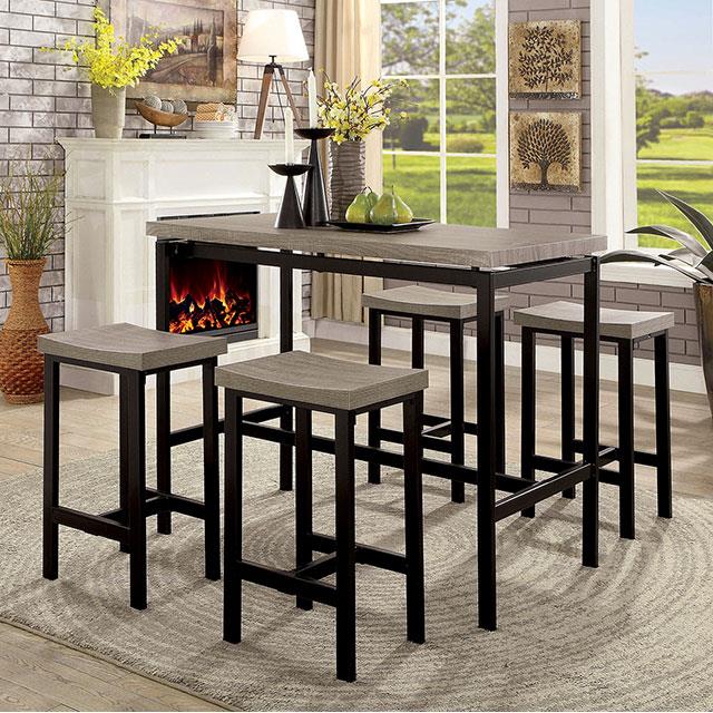 Furniture of America Vilvoorde 5 pc Counter Height Dinette CM3454PT-5PK IMAGE 3