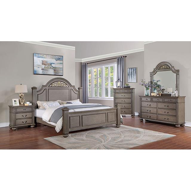 Furniture of America Syracuse King Poster Bed CM7129GY-EK-BED IMAGE 2