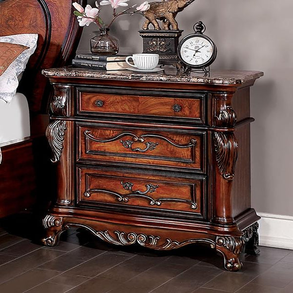 Furniture of America Rosewood 3-Drawer Nightstand CM7183N IMAGE 1