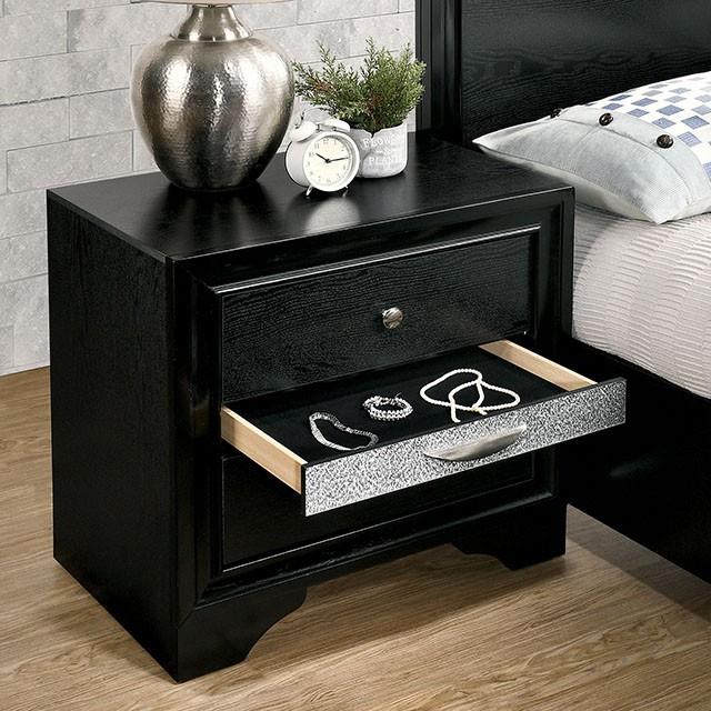 Furniture of America Chrissy 3-Drawer Nightstand CM7552BK-N IMAGE 2