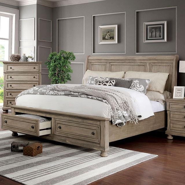 Furniture of America Wells California King Panel Bed with Storage CM7568CK-BED IMAGE 1