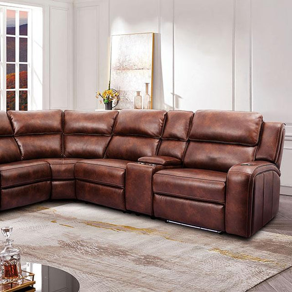 Furniture of America Callie Power Reclining Leather Look Sectional CM9901-SECT IMAGE 1