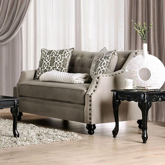Furniture of America Ezrin Stationary Fabric Loveseat SM2668-LV IMAGE 1