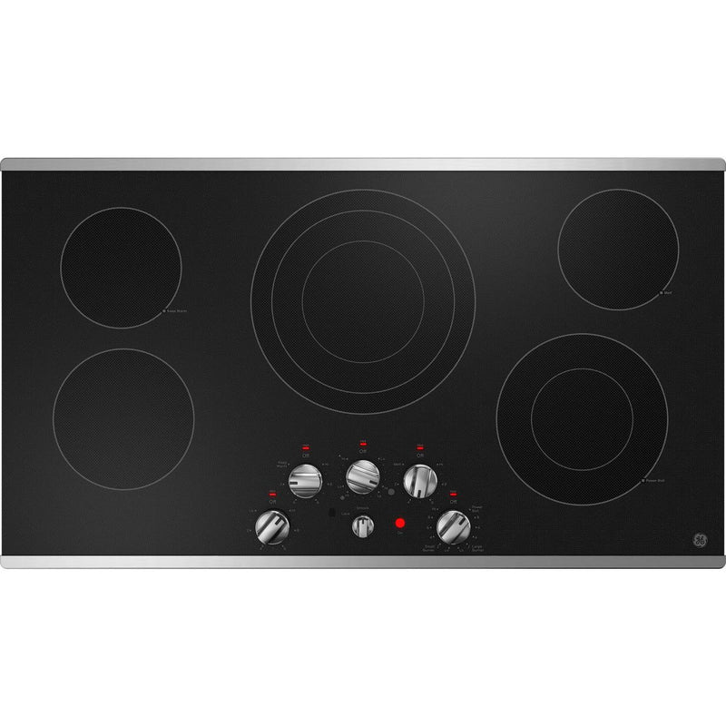 GE 36-inch Built-in Electric Cooktop JEP5036STSS IMAGE 1