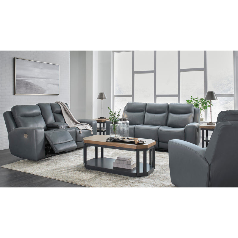 Signature Design by Ashley Mindanao Power Reclining Leather Match Loveseat U5950418 IMAGE 16