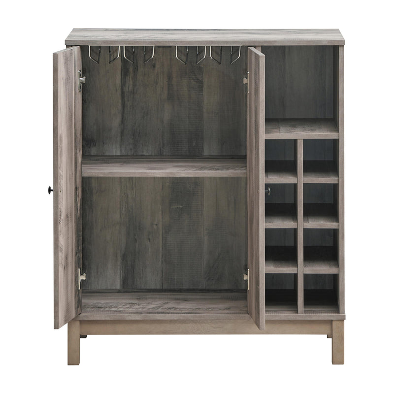 Coaster Furniture Cheyenne 183600 2-Door Wine Cabinet with Stemware Rack - Weathered Acacia IMAGE 4