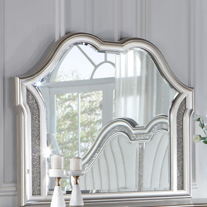 Coaster Furniture Evangeline 223394 Camel Top Dresser Mirror - Silver Oak IMAGE 6