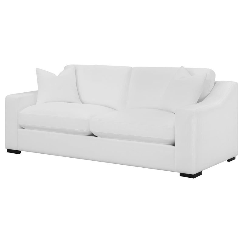 Coaster Furniture Ashlyn 509891 Upholstered Sloped Arms Sofa - White IMAGE 1