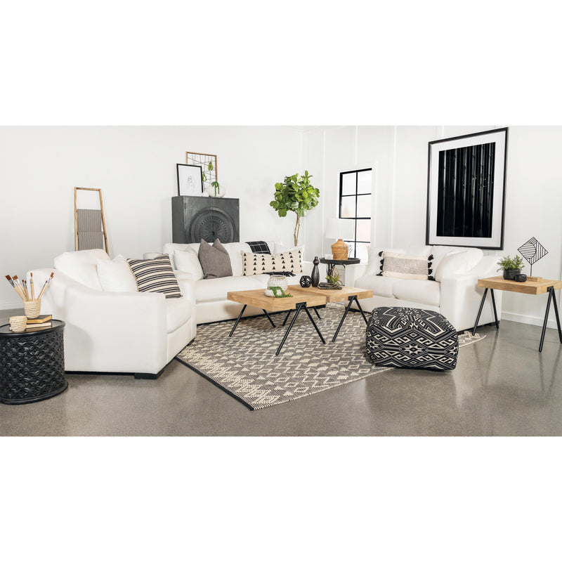 Coaster Furniture Ashlyn 509891 Upholstered Sloped Arms Sofa - White IMAGE 2