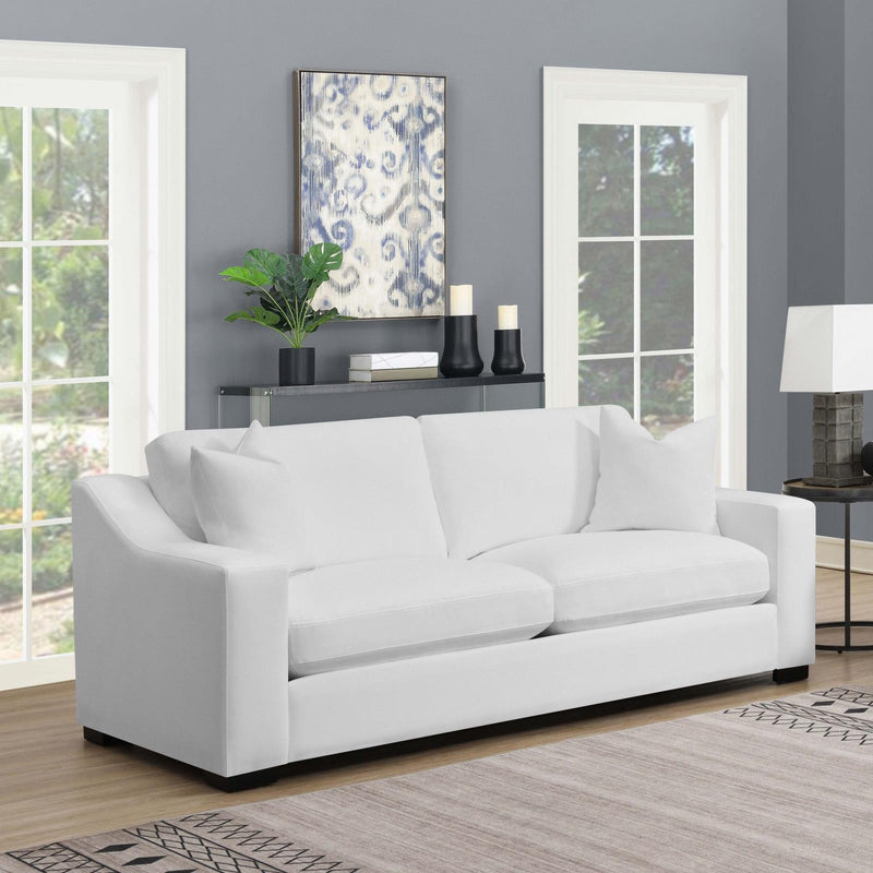 Coaster Furniture Ashlyn 509891 Upholstered Sloped Arms Sofa - White IMAGE 9