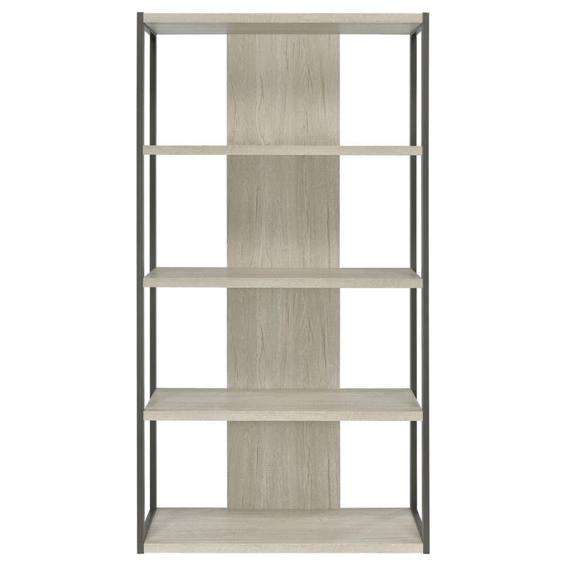 Coaster Furniture Loomis 805883 4-shelf Bookcase - Whitewashed Grey IMAGE 3