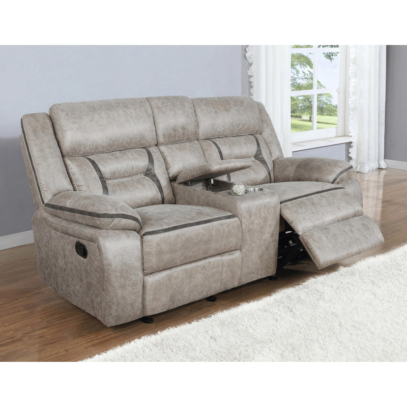 Coaster Furniture Greer Reclining Leatherette Loveseat with Console 651352 IMAGE 6