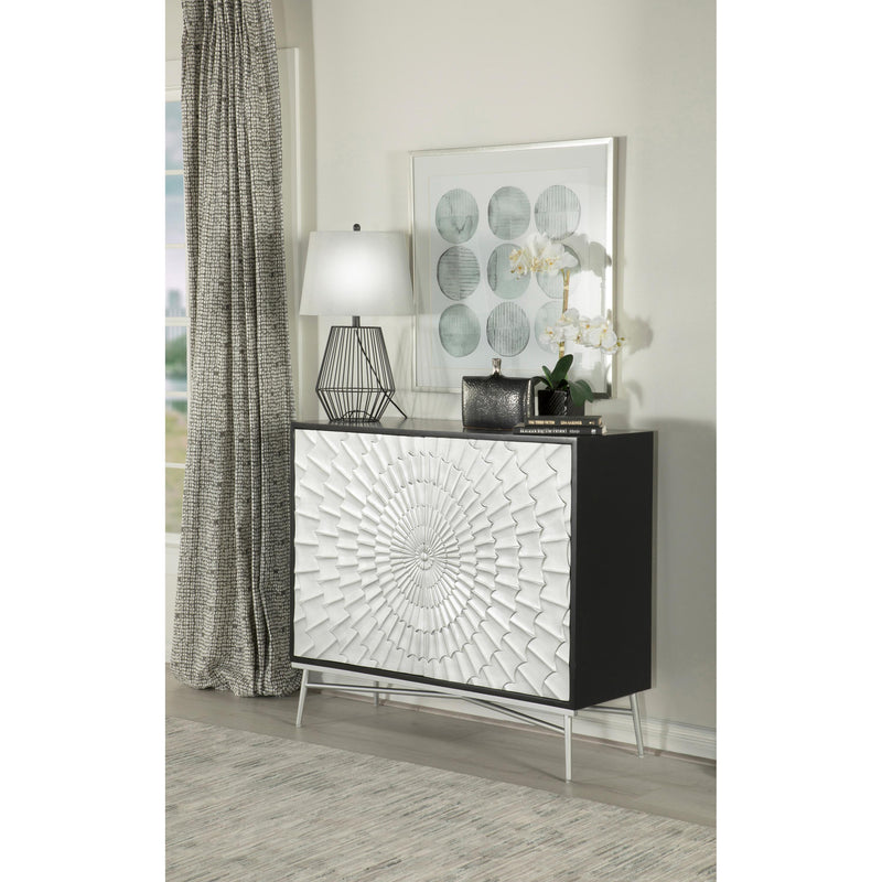 Coaster Furniture Josie 959584 Rectangular 2-Door Accent Cabinet - Black/Silver IMAGE 2