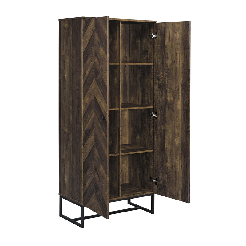 Coaster Furniture Carolyn 959640 2-Door Accent Cabinet - Rustic Oak/Gunmetal IMAGE 3