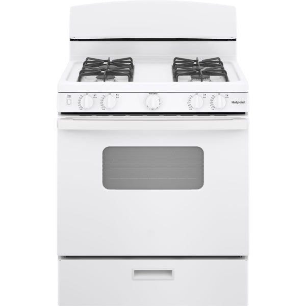 Hotpoint 30-inch Freestanding Gas Range RGBS330DRWW IMAGE 1