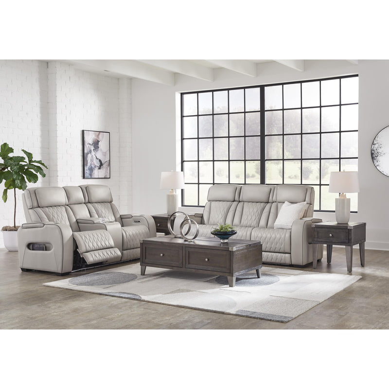 Signature Design by Ashley Boyington Power Reclining Leather Match Loveseat with Console U2710518 IMAGE 15