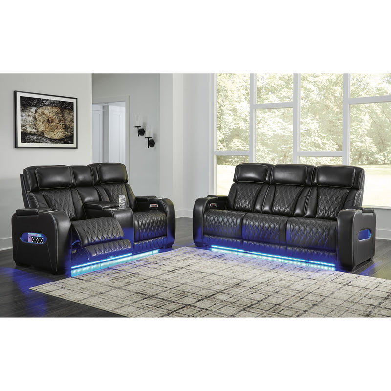 Signature Design by Ashley Boyington Power Reclining Leather Match Loveseat with Console U2710618 IMAGE 15