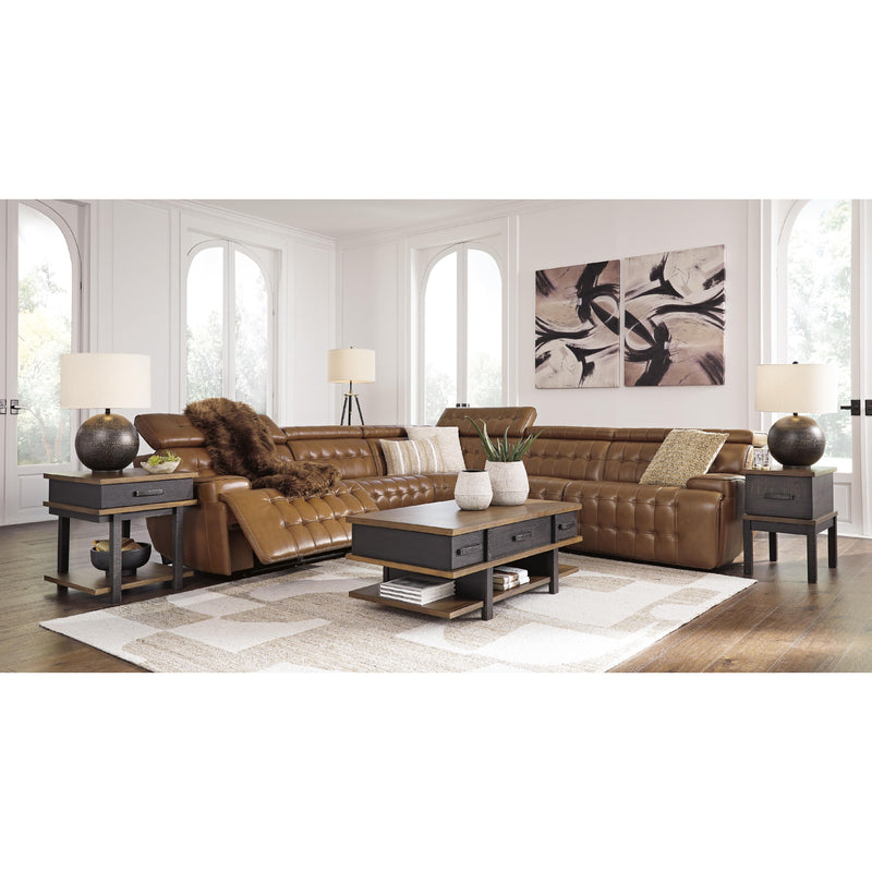 Signature Design by Ashley Temmpton Power Reclining Leather Match 5 pc Sectional U9270858/U9270831/U9270877/U9270846/U9270862 IMAGE 6