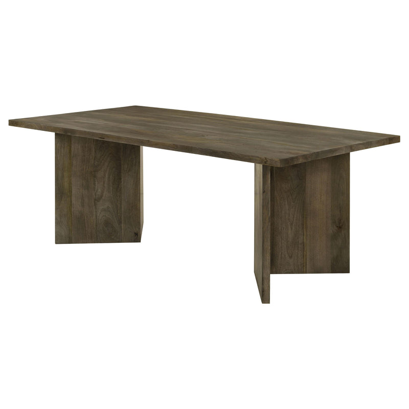 Coaster Furniture Tyler 130511 Rectangular Double V-Leg Dining Table - Mango Brown IMAGE 3