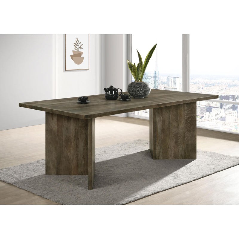 Coaster Furniture Tyler 130511 Rectangular Double V-Leg Dining Table - Mango Brown IMAGE 6