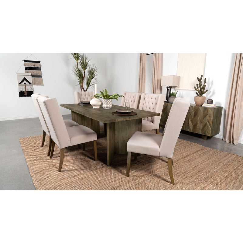 Coaster Furniture Tyler 130511 Rectangular Double V-Leg Dining Table - Mango Brown IMAGE 7